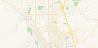 Travel infographic – Empty vector map of Pocatello, Idaho, USA