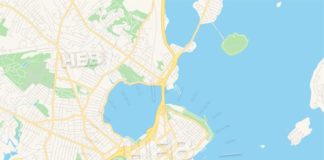 Travel infographic – Empty vector map of Portland, Maine, USA