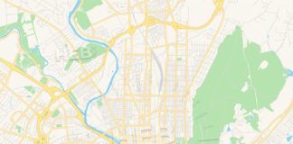 Travel infographic – Empty vector map of Reading, Pennsylvania, USA
