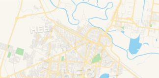 Travel infographic – Empty vector map of Reynosa, Tamaulipas, Mexico