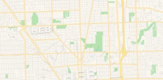 Travel infographic – Empty vector map of Royal Oak, Michigan, USA