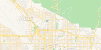 Travel infographic – Empty vector map of San Bernardino, California, USA