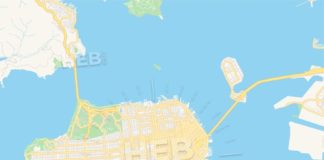 Travel infographic – Empty vector map of San Francisco, California, USA