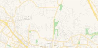 Travel infographic – Empty vector map of San Marcos, California, USA