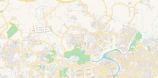 Travel infographic – Empty vector map of Santo Domingo, Distrito Nacional, Dominican Republic