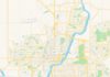 Travel infographic – Empty vector map of Saskatoon, Saskatchewan, Canada