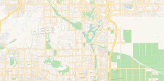 Travel infographic – Empty vector map of Scottsdale, Arizona, USA