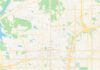 Travel infographic – Empty vector map of Shawnee, Kansas, USA