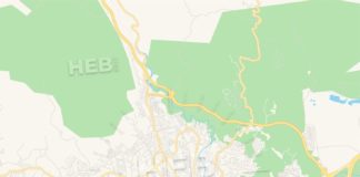 Travel infographic – Empty vector map of Spanish Town, Saint Catherine, Jamaica