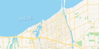 Travel infographic – Empty vector map of St. Catharines, Ontario, Canada