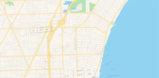 Travel infographic – Empty vector map of St. Clair Shores, Michigan, USA