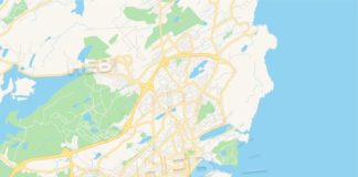 Travel infographic – Empty vector map of St. John’s, Newfoundland and Labrador, Canada