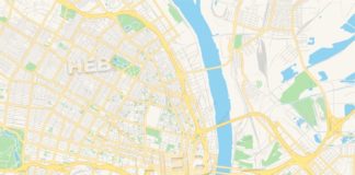 Travel infographic – Empty vector map of St. Louis, Missouri, USA
