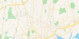 Travel infographic – Empty vector map of Stamford, Connecticut, USA