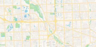 Travel infographic – Empty vector map of Sterling Heights, Michigan, USA