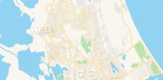 Travel infographic – Empty vector map of Tampico, Tamaulipas, Mexico