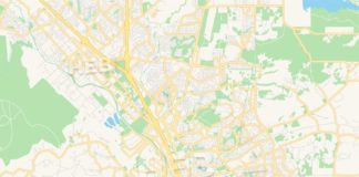 Travel infographic – Empty vector map of Temecula, California, USA