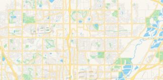 Travel infographic – Empty vector map of Thornton, Colorado, USA
