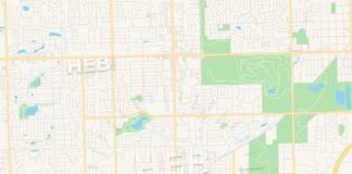 Travel infographic – Empty vector map of Tinley Park, Illinois, USA