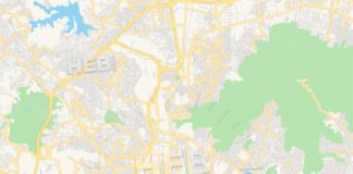 Travel infographic – Empty vector map of Tlalnepantla, México, Mexico