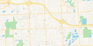 Travel infographic – Empty vector map of Troy, Michigan, USA