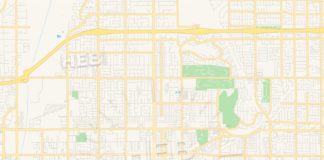 Travel infographic – Empty vector map of Upland, California, USA