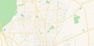 Travel infographic – Empty vector map of Valdosta, Georgia, USA