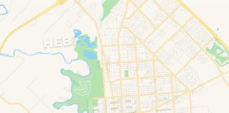 Travel infographic – Empty vector map of Victoria, Texas, USA