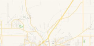 Travel infographic – Empty vector map of Victorville, California, USA