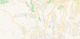 Travel infographic – Empty vector map of Villa Nueva, Guatemala, Guatemala