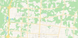 Travel infographic – Empty vector map of Vineland, New Jersey, USA