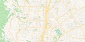 Travel infographic – Empty vector map of Walnut Creek, California, USA