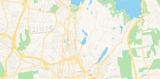 Travel infographic – Empty vector map of White Plains, New York, USA