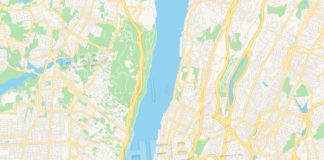Travel infographic – Empty vector map of Yonkers, New York, USA
