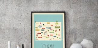 Travel infographic – Harriet Bee Hartley Travel Map of Colorado Personalized Canvas Art