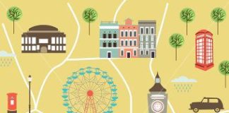 Travel infographic – Illustrated map of London. Travel map. Vector illustration