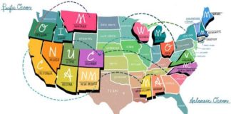 Travel infographic – Map of USA -Best places to visit in the fall. Illustrated by Justin Gabbard for …