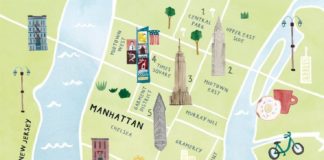 Travel infographic – New York Illustrated Map – New York Print – New York Map Poster