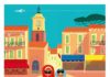 Travel infographic – Saint Tropez, côte d'Azur. France.
