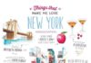 Travel infographic – Things that make me love New York – watercolor travel illustration