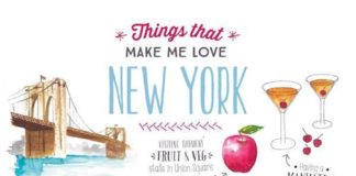 Travel infographic – Things that make me love New York – watercolor travel illustration