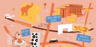 Travel infographic – Tom Woolley – Map of New Delhi for Computer Arts Magazine