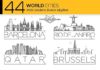 Travel infographic – Travel infographic – 44 Different World Cities Skyline CreativeWork247 – Fonts, Graphics, Themes, T