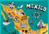 Travel infographic – Travel infographic – Illustrated map of Mexico with the main attractions