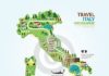 Travel infographic – Travel infographic – Infographic travel and landmark italy map shape template design.