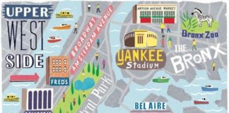 Travel infographic – Travel infographic – NYC Boroughs map for Cara Magazine – Anna Simmons