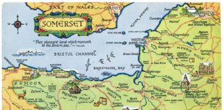 Travel infographic – Travel infographic – Postcard map of Somerset