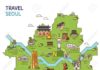 Travel infographic – Travel infographic – Tour della città, mappa della mappa illustrazione – Seoul City, Corea del Sud A…