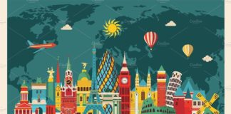 Travel infographic – Travel. Maps. Calendars 2018 #colorful#skyline#europe#world