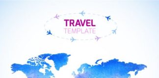 Travel infographic – Watercolor travel map template Free Vector